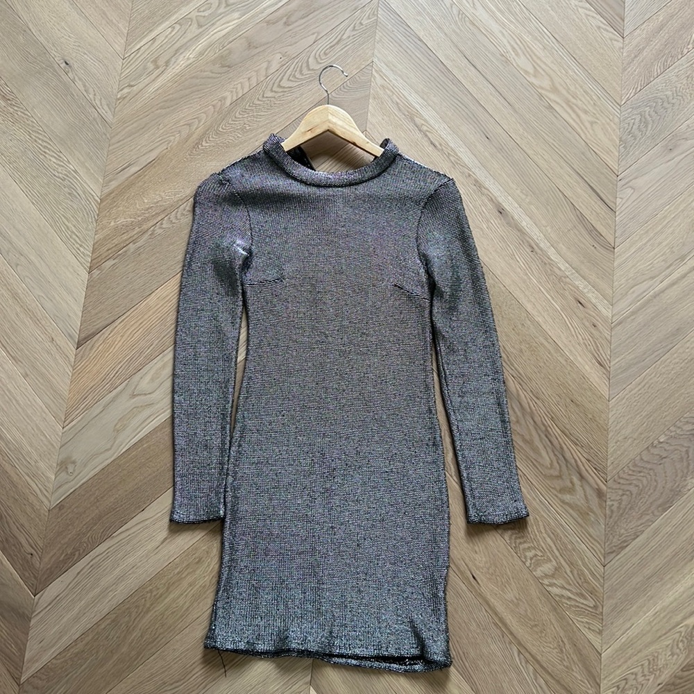 TOPSHOP Micro mini metallic dress